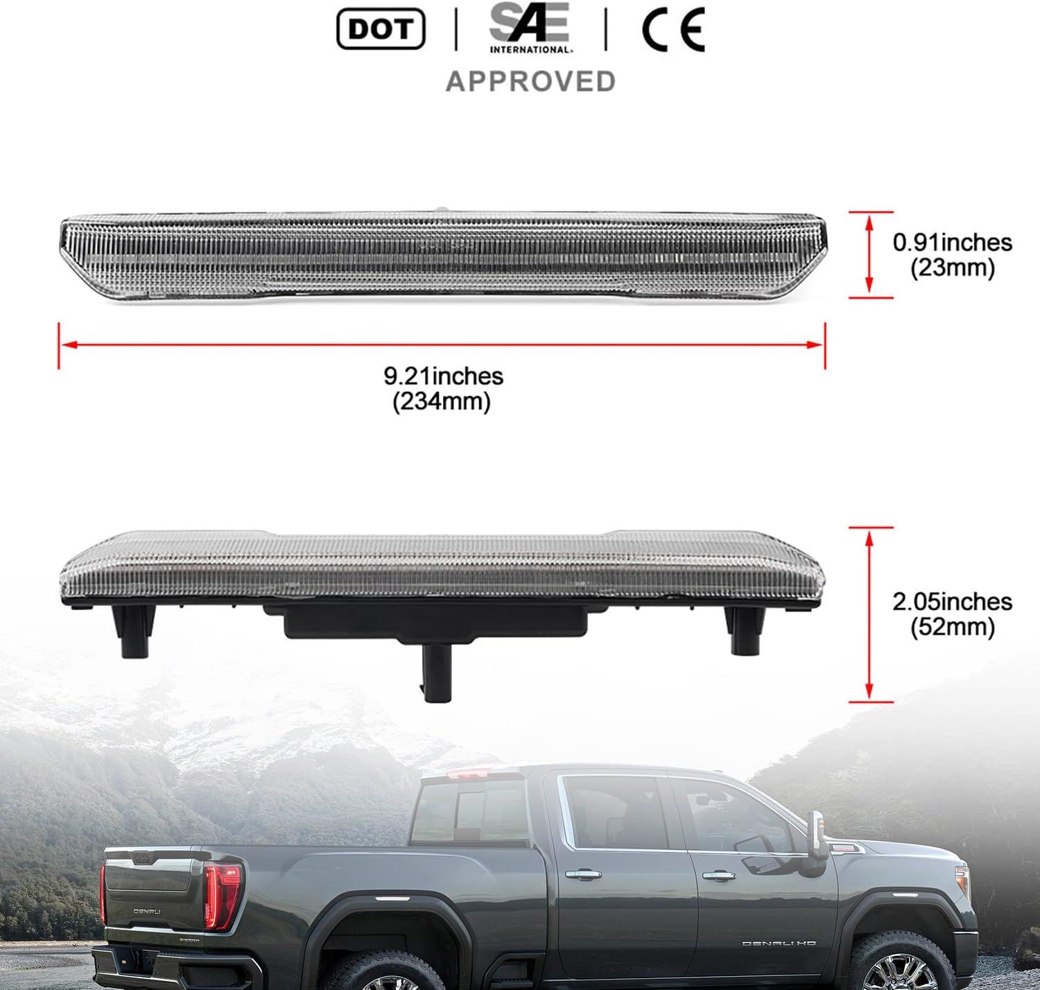 AutoLEDTech.com 2020-2026+ GMC Sierra HD 2500 Smoked White Amber SCANNING LED Side Markers, additional view 5
