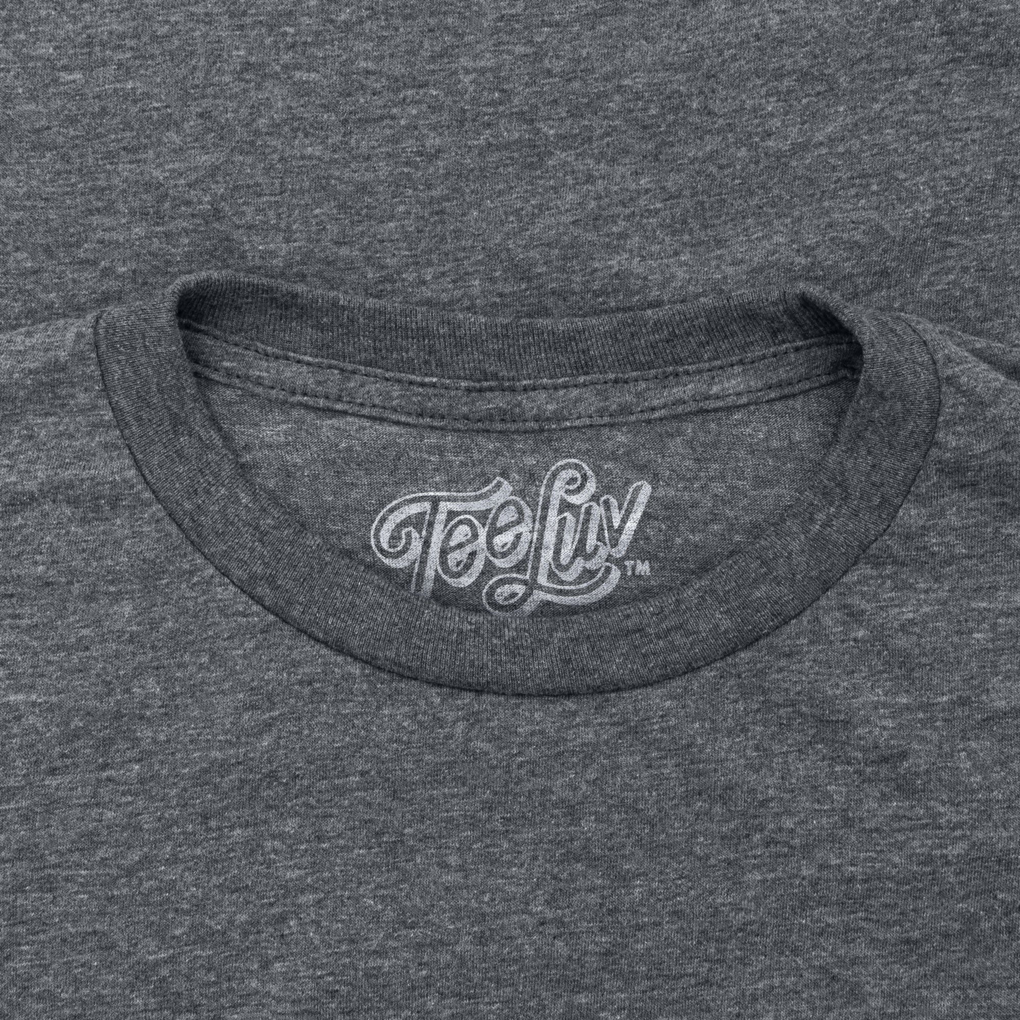 Gray men's Chevrolet T-shirt by Tee Luv featuring a classic Chevrolet logo graphic on the front.
