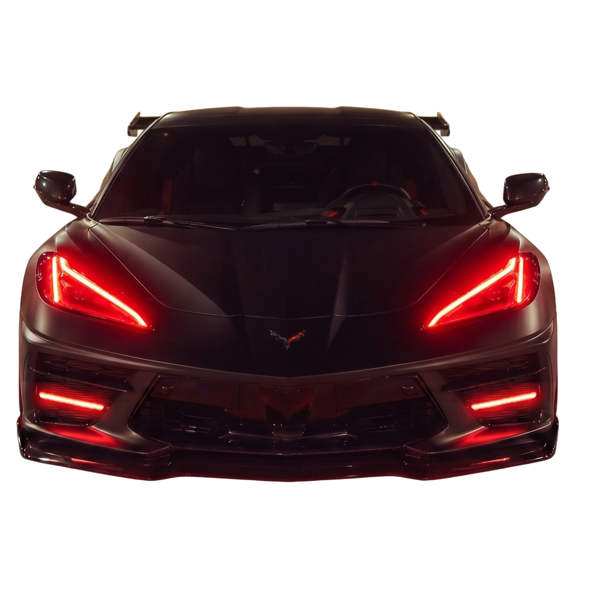 Chevrolet Corvette C8 RGBW+A DRL Boards by RGB Halo Kits, showing sleek LED daytime running light boards installed on the 2020-2025 Corvette C8.