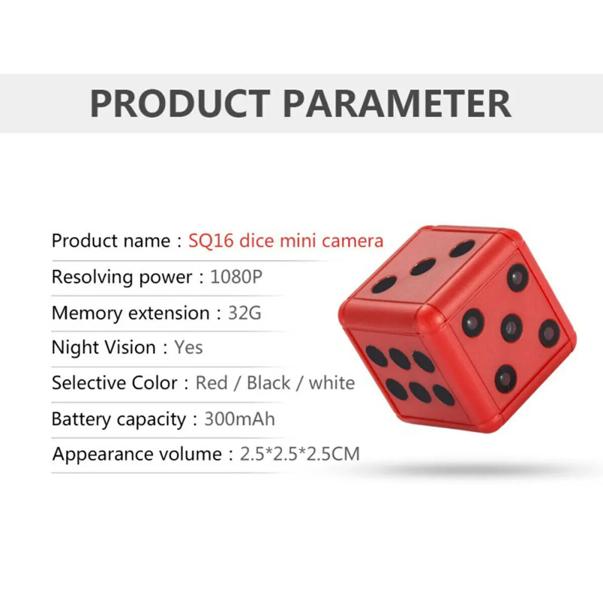 Mini Dice Camera Home Security Night Vision HD 1080P Motion Detection Nanny Cam Gm Service Guy