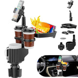 DailySale 5-in-1 car organizer with cup holder, showing multiple compartments and sleek automotive design for vehicle storage.