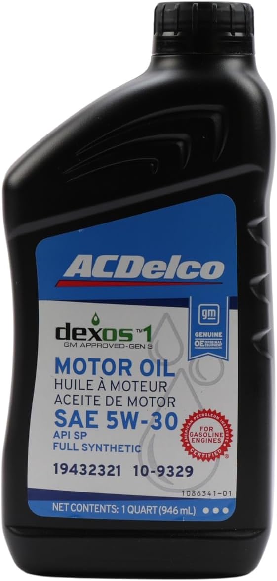 ACDelco GM Original Equipment 10-9329 (19432321) dexos1� GEN 3 Full Synthetic 5W-30 Motor Oil - 1 qt