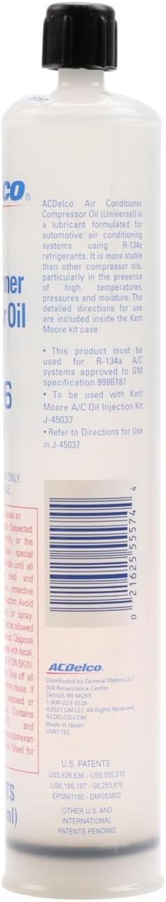 ACDelco GM Original Equipment 10-5026 (88901445) Air Conditioning System PAG Oil - 8 oz Cartridge