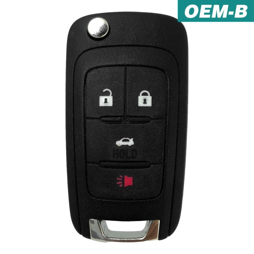 Best Key Supply Buick Encore 2010-2023 OEM 4 Button Flip Key 13504205 / 13500227 / 13576144, close-up detail
