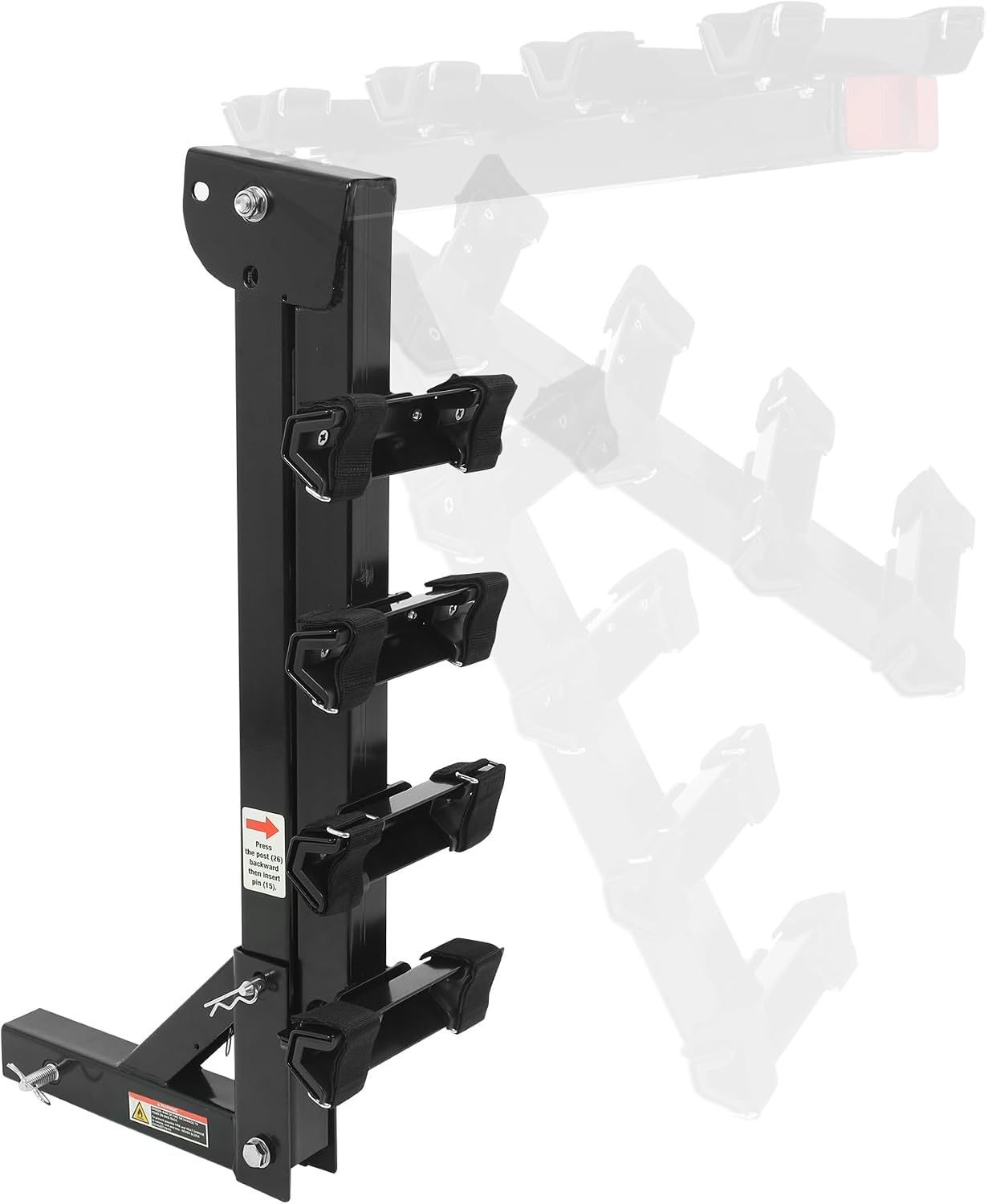 MaxxHaul Hitch Mount 4 Bike Rack 150 lb Capacity Heavy‑Duty Swing Down Design Fits Cars Trucks SUVs and Minivans with Safety Reflector Easy Install (70210)