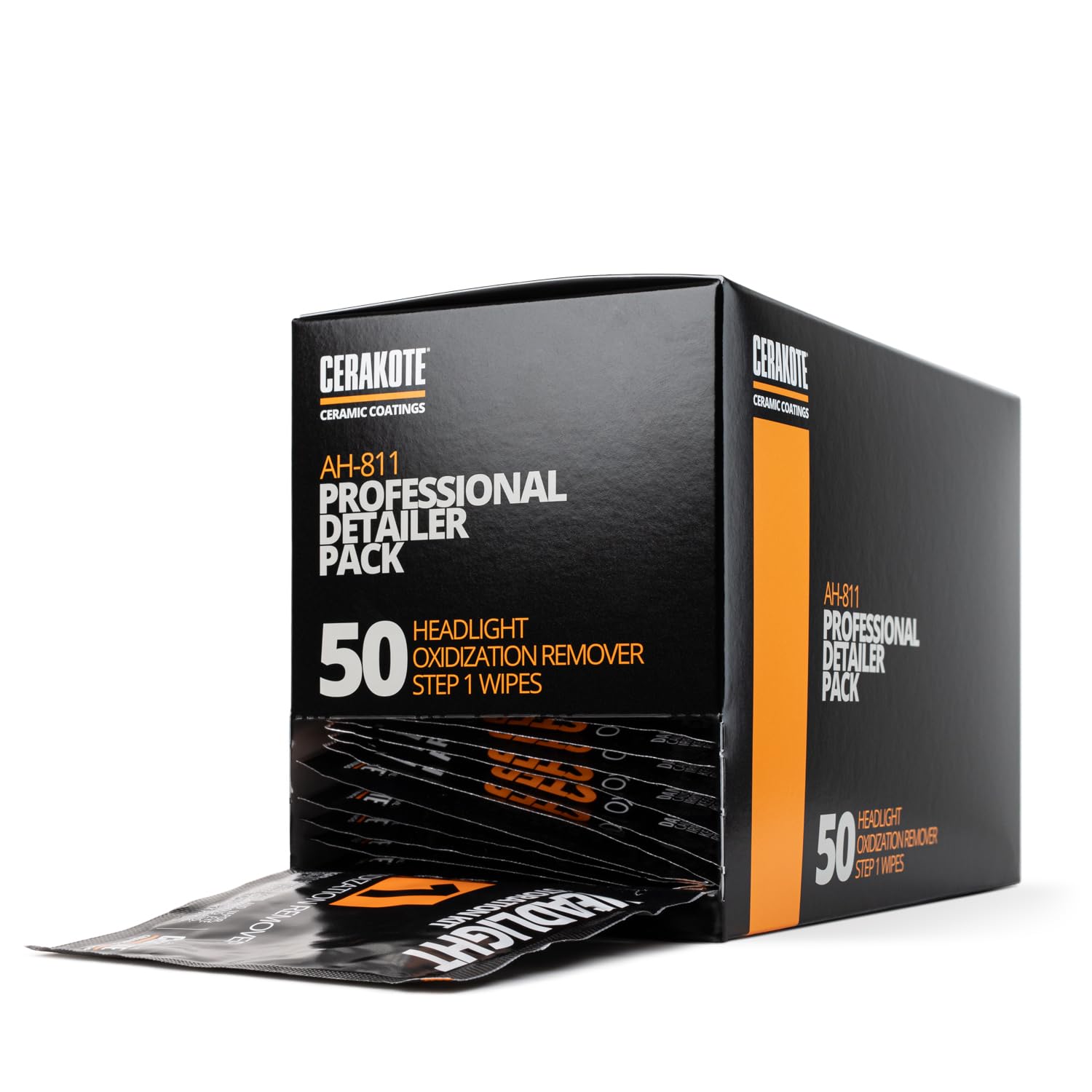 CERAKOTE® Ceramic Headlight Restoration Kit, No Power Tools, 10 Wipe Kit | Restores clouded, yellowed headlights, ceramic UV protection, 3-step wipe system, no power tools needed