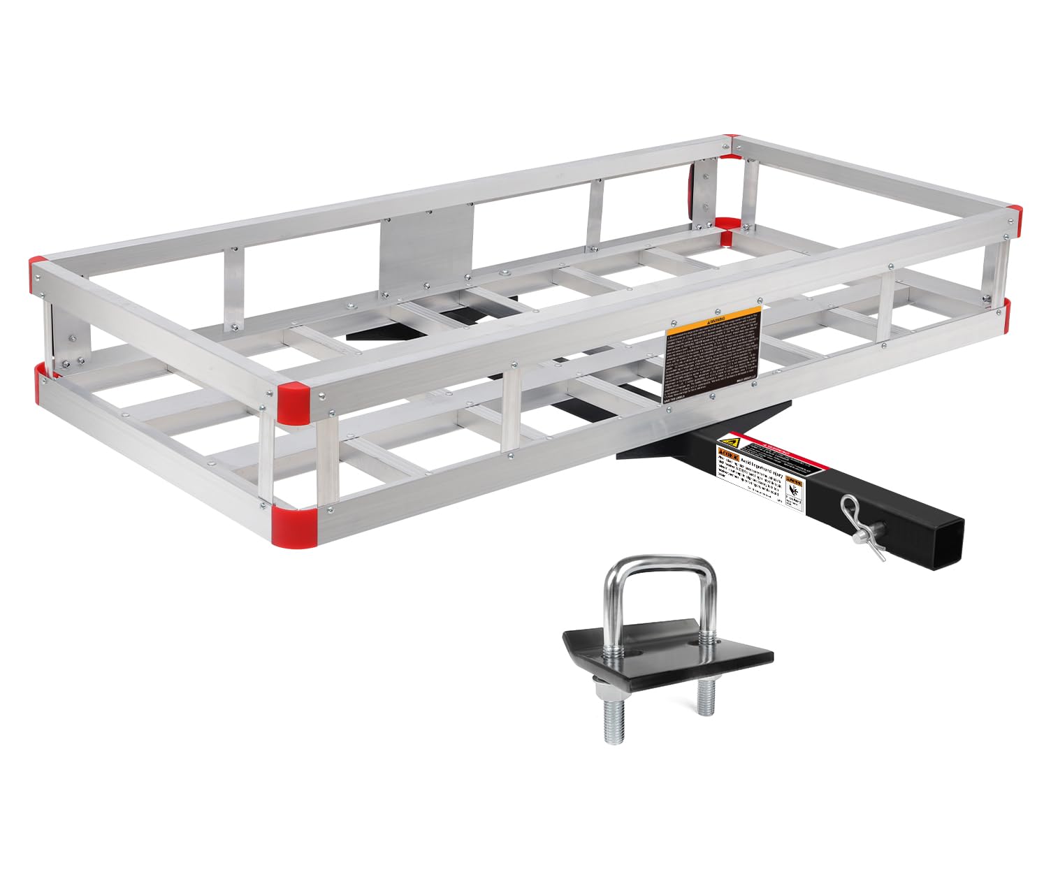 MaxxHaul 70108 Aluminum Cargo Carrier With High Side Rails- Trailer Hitch Mount For RV's, Trucks, SUV's, Vans, Cars With 2" Hitch Receiver - 500-lb Load Capacity, Grey, 49" x 22.5"