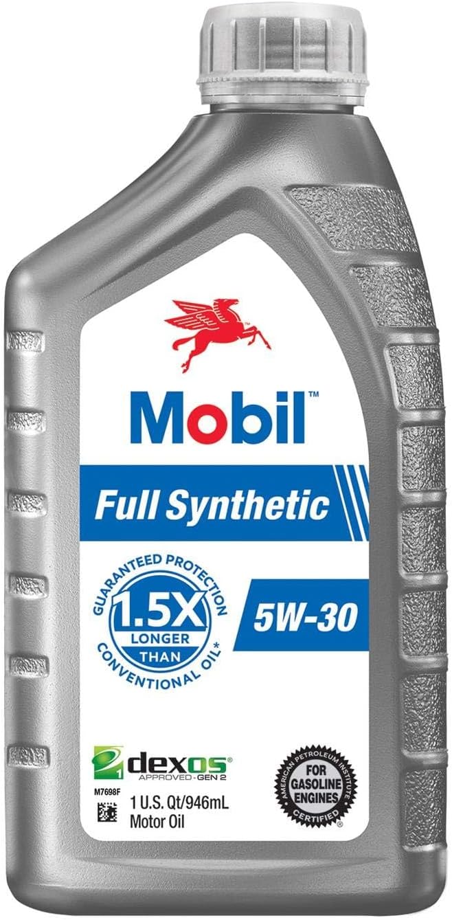 Mobil Full Synthetic Motor Oil 5W-30, 1 Quart (Pack of 6)
