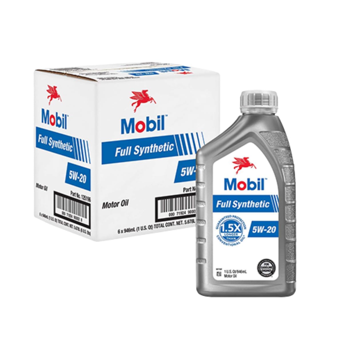 Mobil Full Synthetic Motor Oil 5W-30, 1 Quart (Pack of 6)