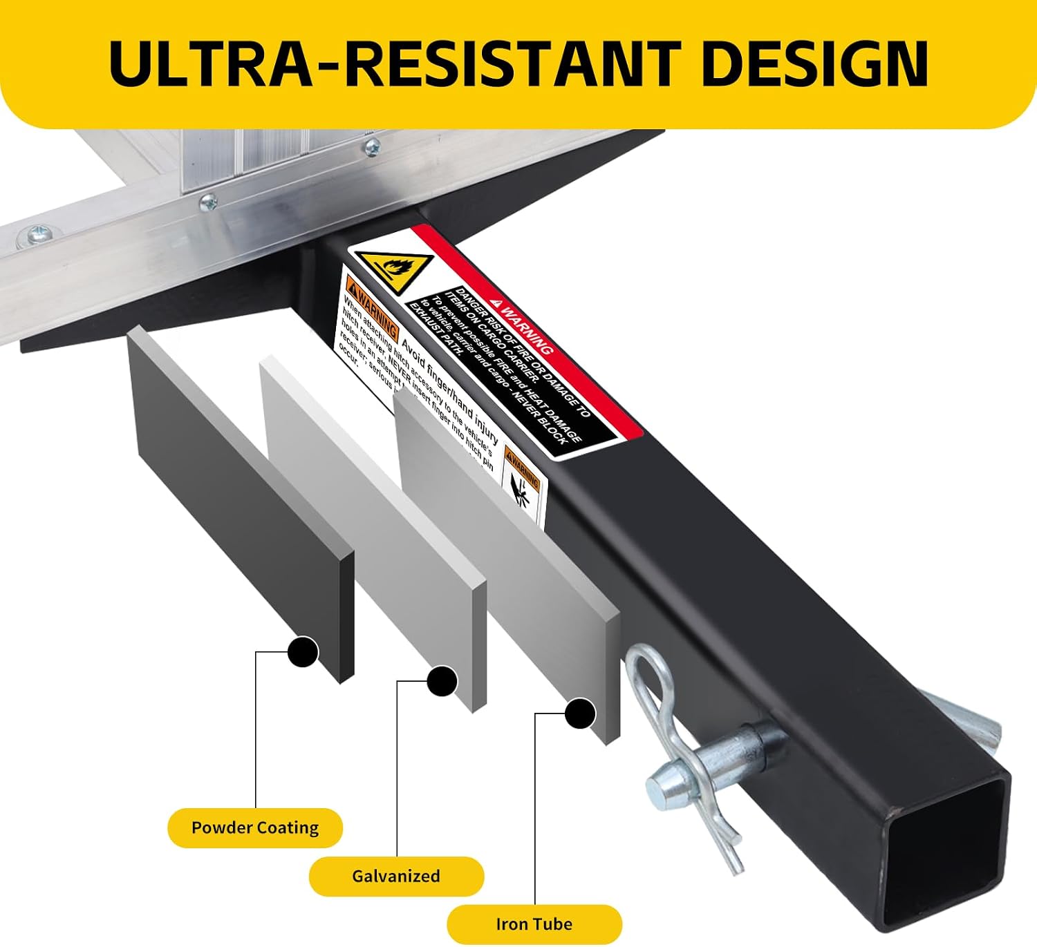 MaxxHaul 70108 Aluminum Cargo Carrier With High Side Rails- Trailer Hitch Mount For RV's, Trucks, SUV's, Vans, Cars With 2" Hitch Receiver - 500-lb Load Capacity, Grey, 49" x 22.5"