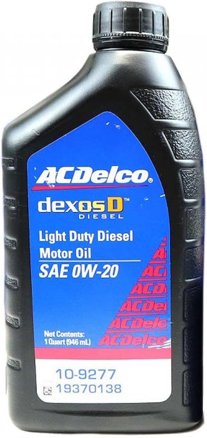 ACDelco 10-9277 - SAE 0W-20 DexosD Light Duty Diesel Motor Oil - 1 Quart Bottle