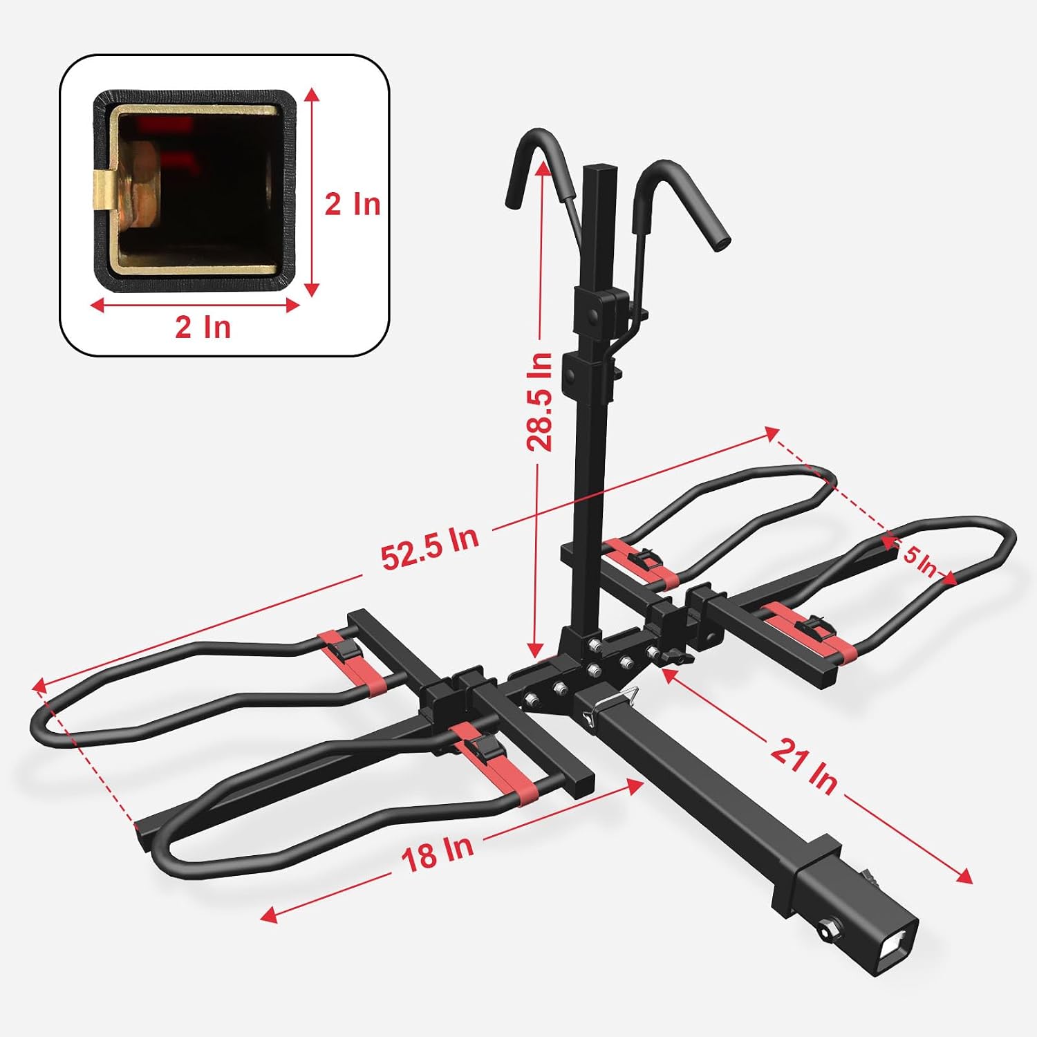 FORWODE Bike Rack Hitch for Car, 200 LB 2-Bike Racks with Coded Lock, Wobble Free Smart Tilting Hitch Mount Bike Rack for 2 Inch Receiver, Bike Carrier Fits Up to 5 Inch Fat Tire Electric Bike for Car
