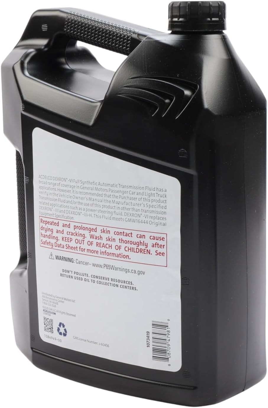 ACDelco GM Original Equipment 10-9244 (88865618) Dexron VI Full Synthetic Automatic Transmission Fluid - 1 gal
