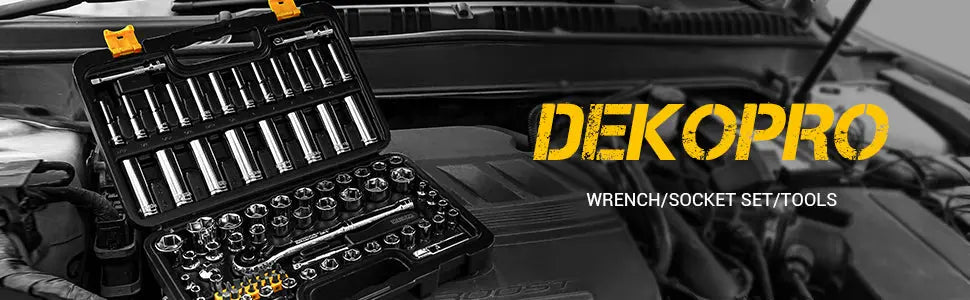 DEKO DKSE85 85-Piece 1/4" and 3/8" Drive Socket Wrench Set with Spinner Handle,Screwdriver Set,for Auto Repairing & Household Gm Service Guy