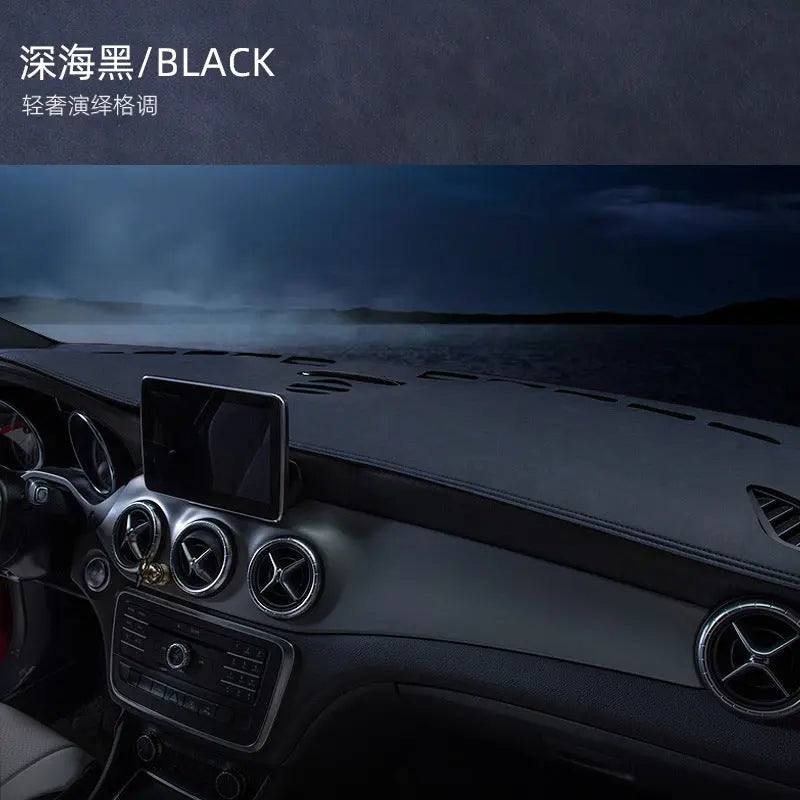 Leather car dashboard sunshade pad by Gm Service Guy, designed to reduce glare and protect your vehicle's interior.
