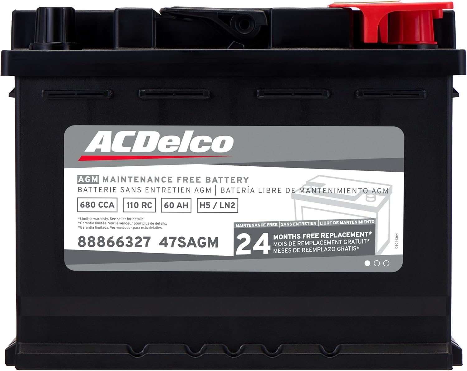 ACDelco Silver 47SAGM (88866327) 24 Month Warranty AGM BCI Group 47 Battery