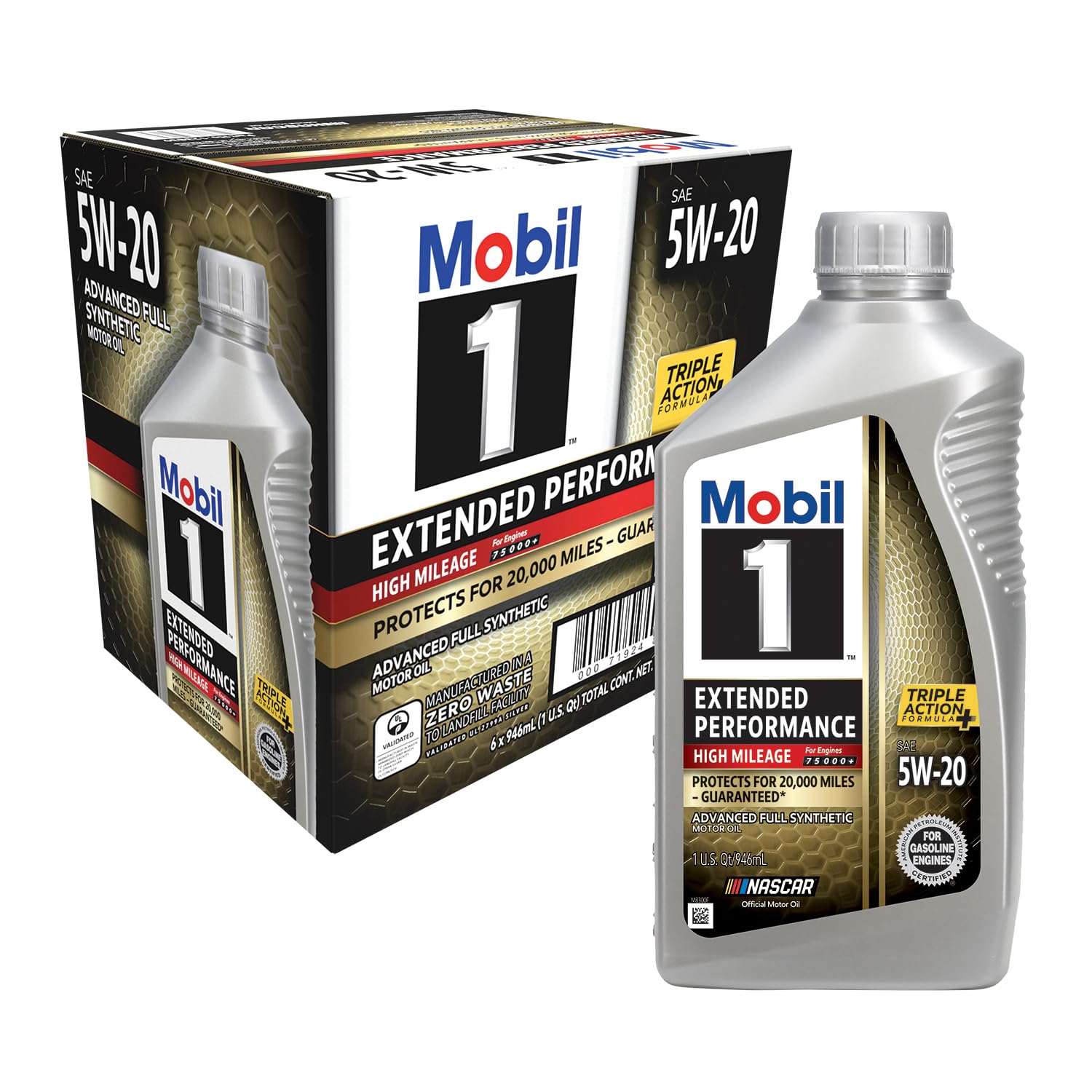 Mobil 1 Extended Performance High Mileage Full Synthetic Oil 5W-30 (6 Pack)