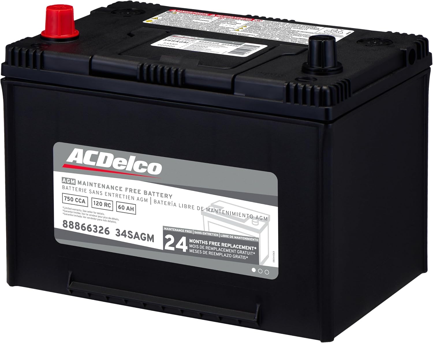 ACDelco Silver 34SAGM (88866326) 24 Month Warranty AGM BCI Group 34 Battery