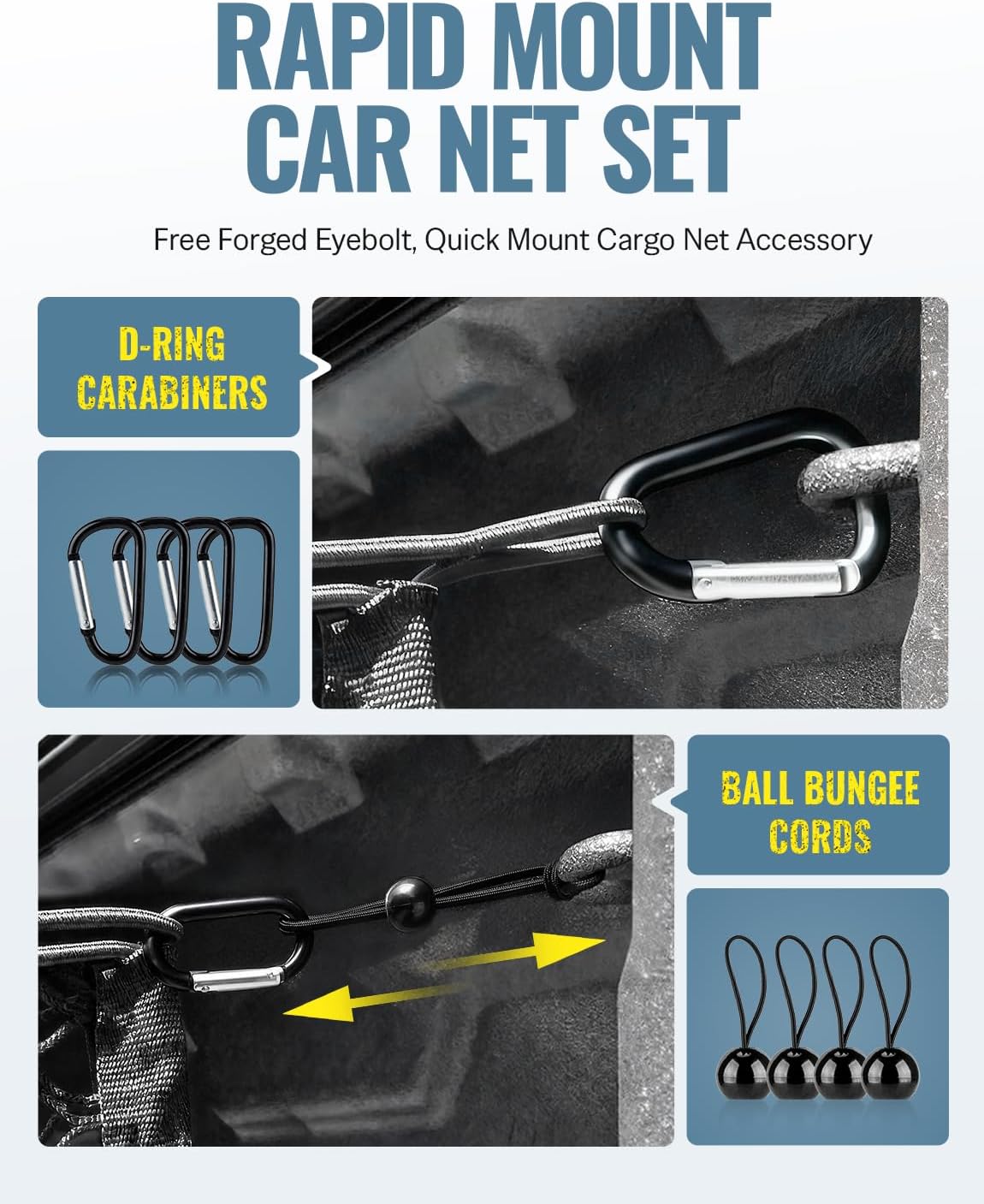 AUTOWN Truck Bed Cargo Net for GMC Sierra & Chevy Silverado 2013-2025