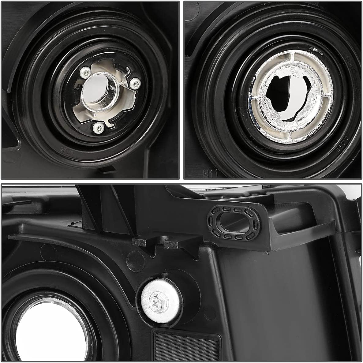 NTXGlow Dna Motoring chrome amber headlights for Silverado 1500, 2500 HD, 3500 truck with clear lens and chrome housing.