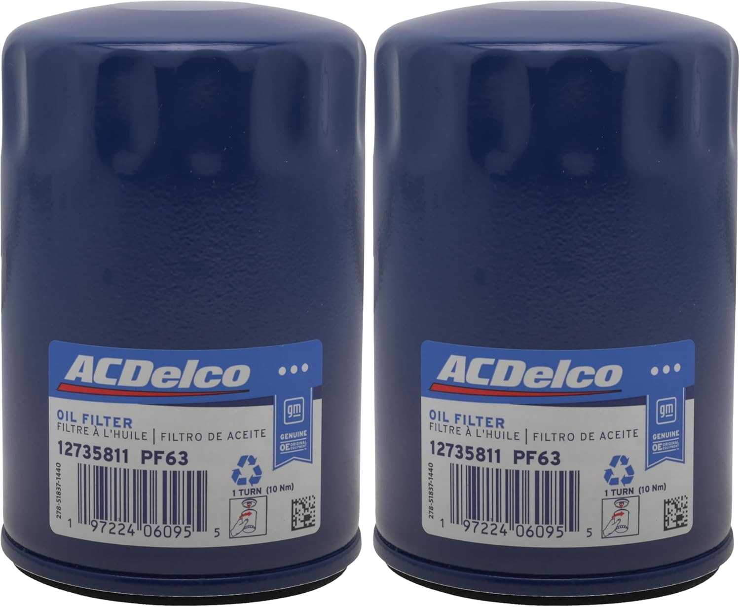ACDelco GM Original Equipment PF63 (12735811) Engine Oil Filter (2 Pack)