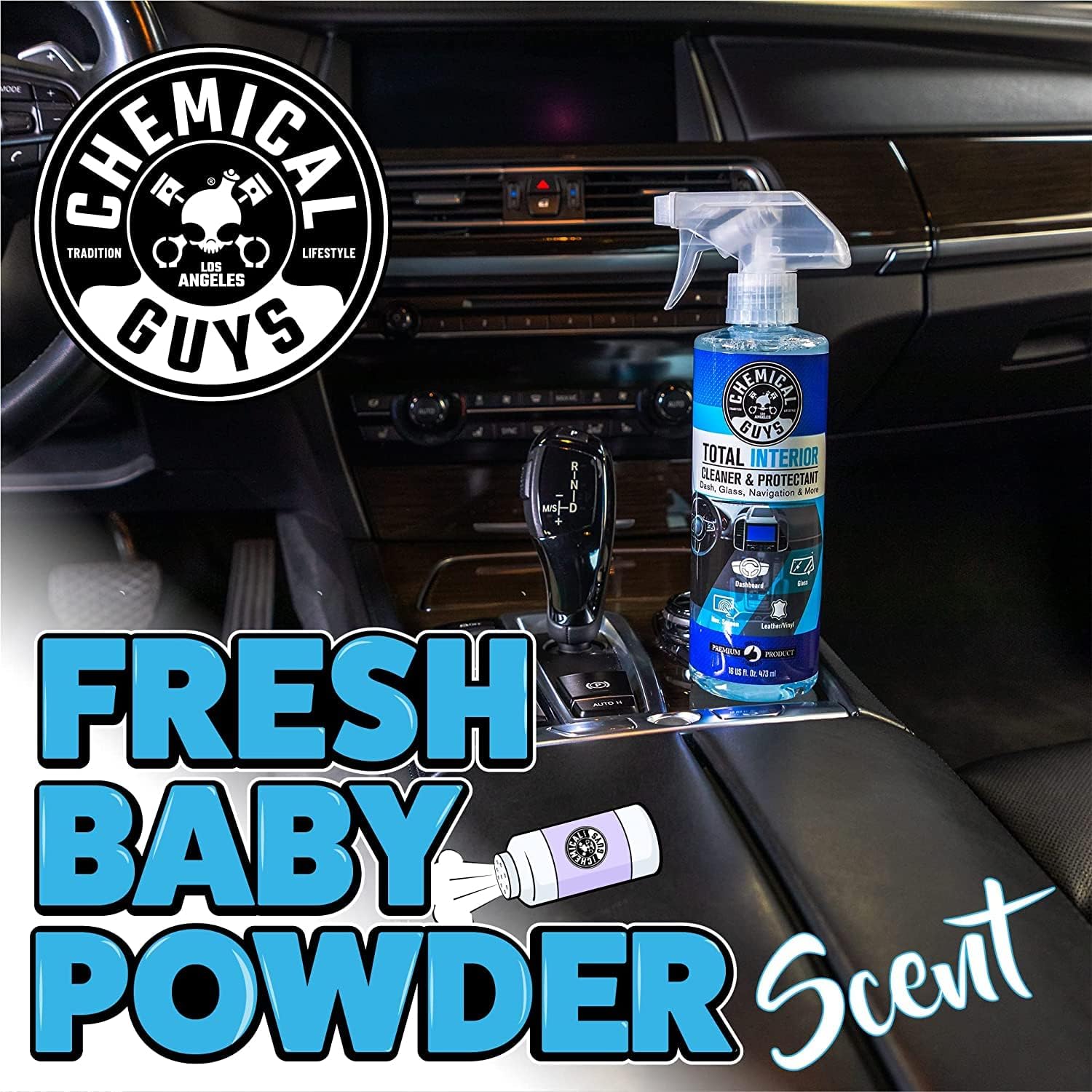Chemical Guys, Total Interior Cleaner & Protectant, Leather & Vinyl, 16 oz | Cleans dashboards, seats, door panels, trim and glass in one step, leaving a fresh, streak-free, factory-style look