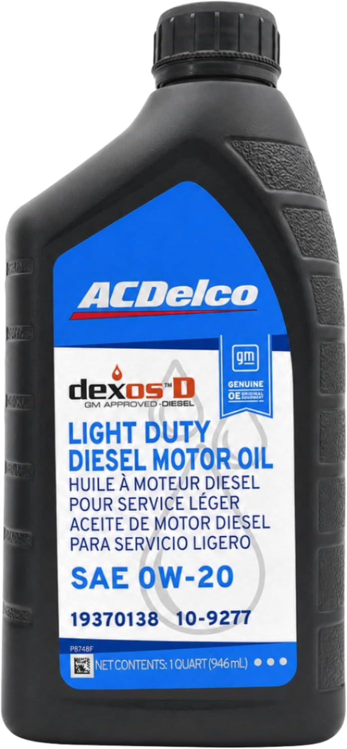 AC Delco DexosD 0w-20 Engine Oil and Oil Filter Change Kit For 3.0L Duramax Diesel LM2