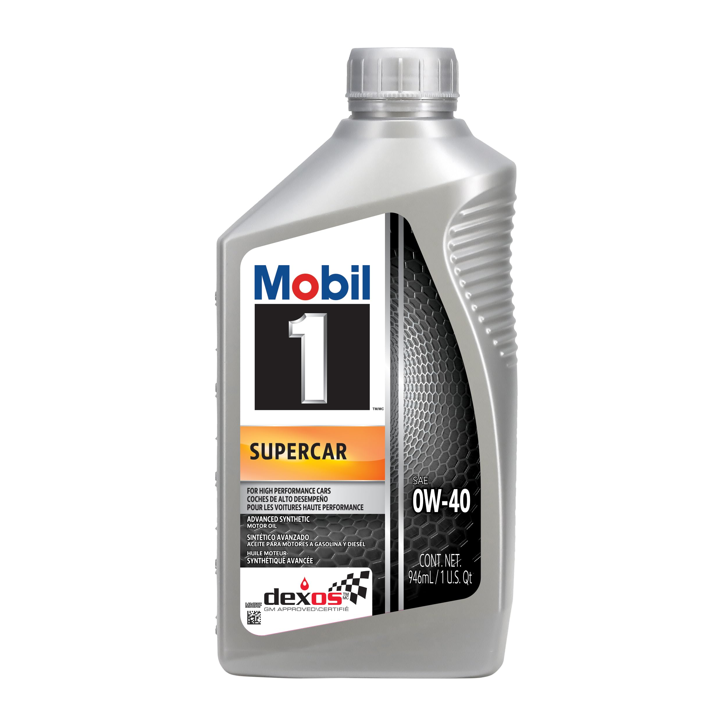 Mobil 1 Supercar Advanced Full Synthetic Motor Oil 0W-40, (Pack of 4)