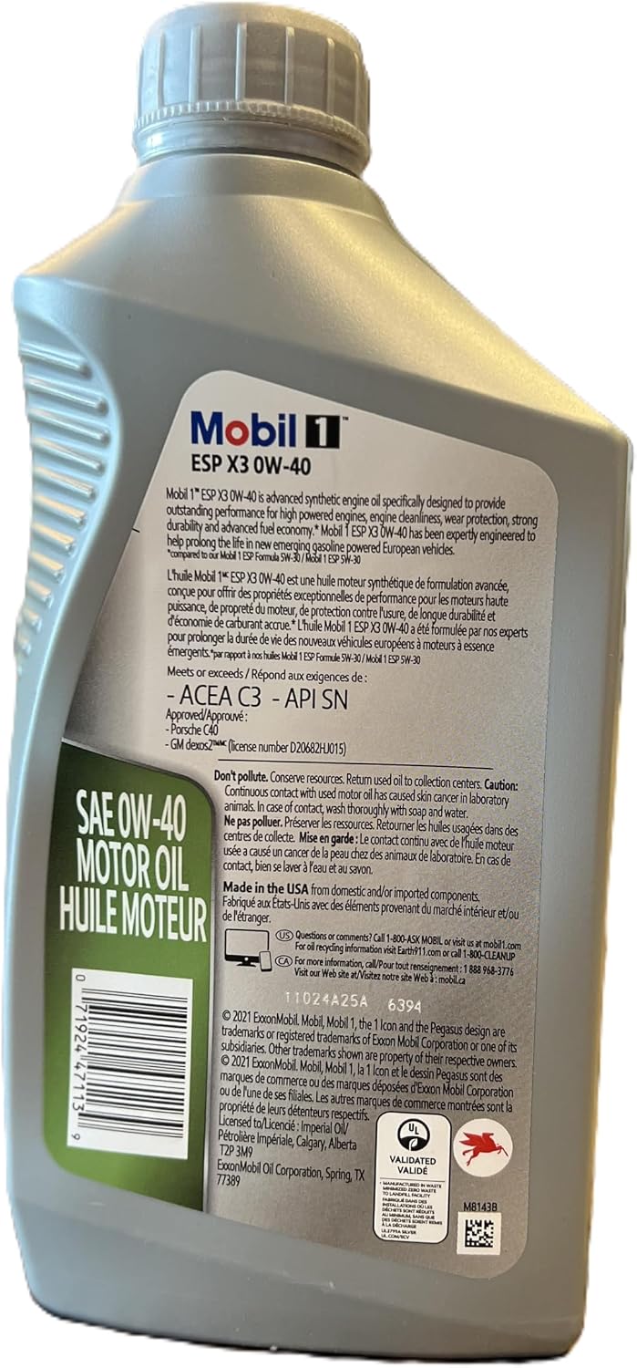 Mobil 1 ESP X3 0W-40 Motor Oil (6 Quarts)