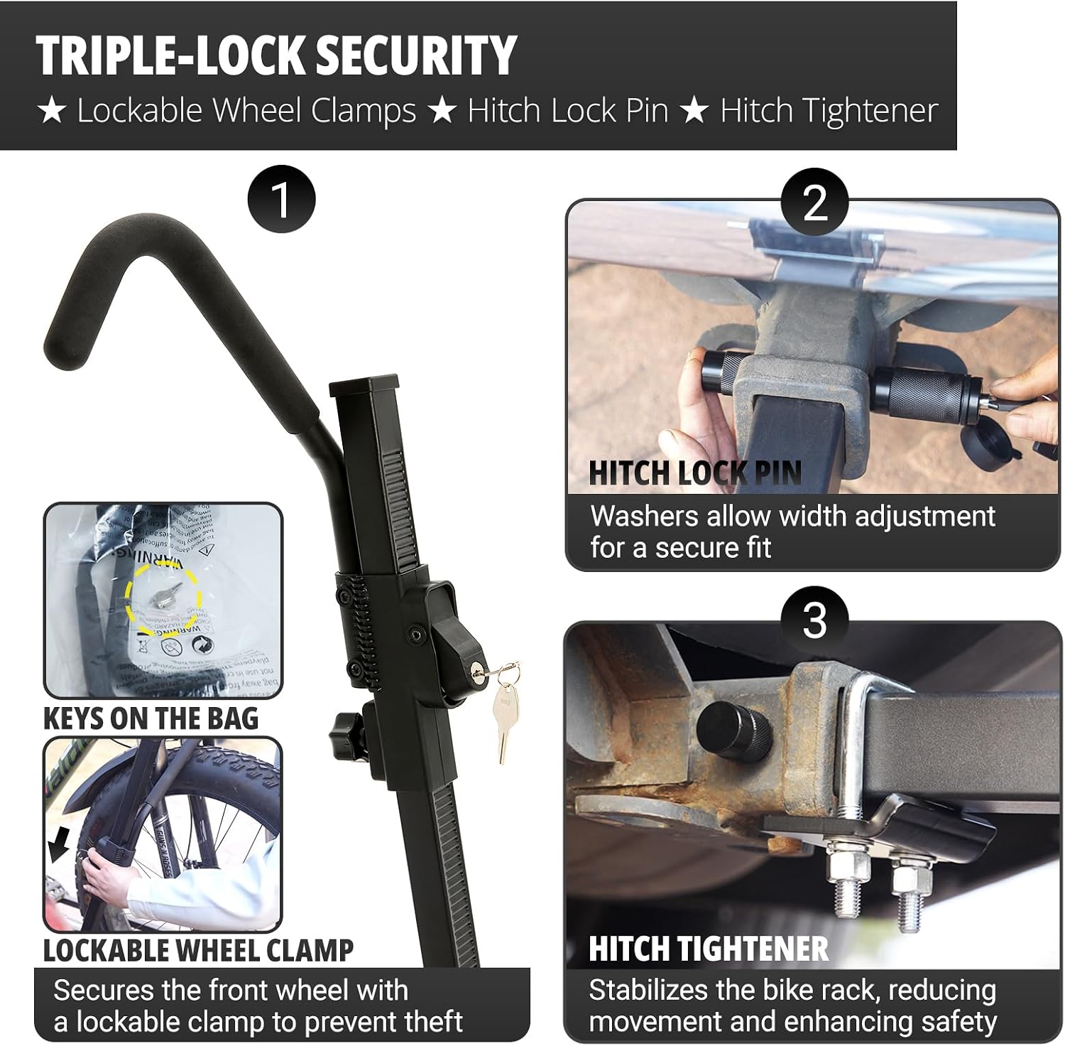 TrailV2 Plus Hitch 2 Ebike Rack with Ramp, Tilt, Fold, Anti-Theft Hitch & Wheel Locks, Heavy Duty 170 lbs Capacity, Fits 2" Receiver, Max 5" Fat Tires, Electric Bike Rack for Car, SUV, Truck, RV