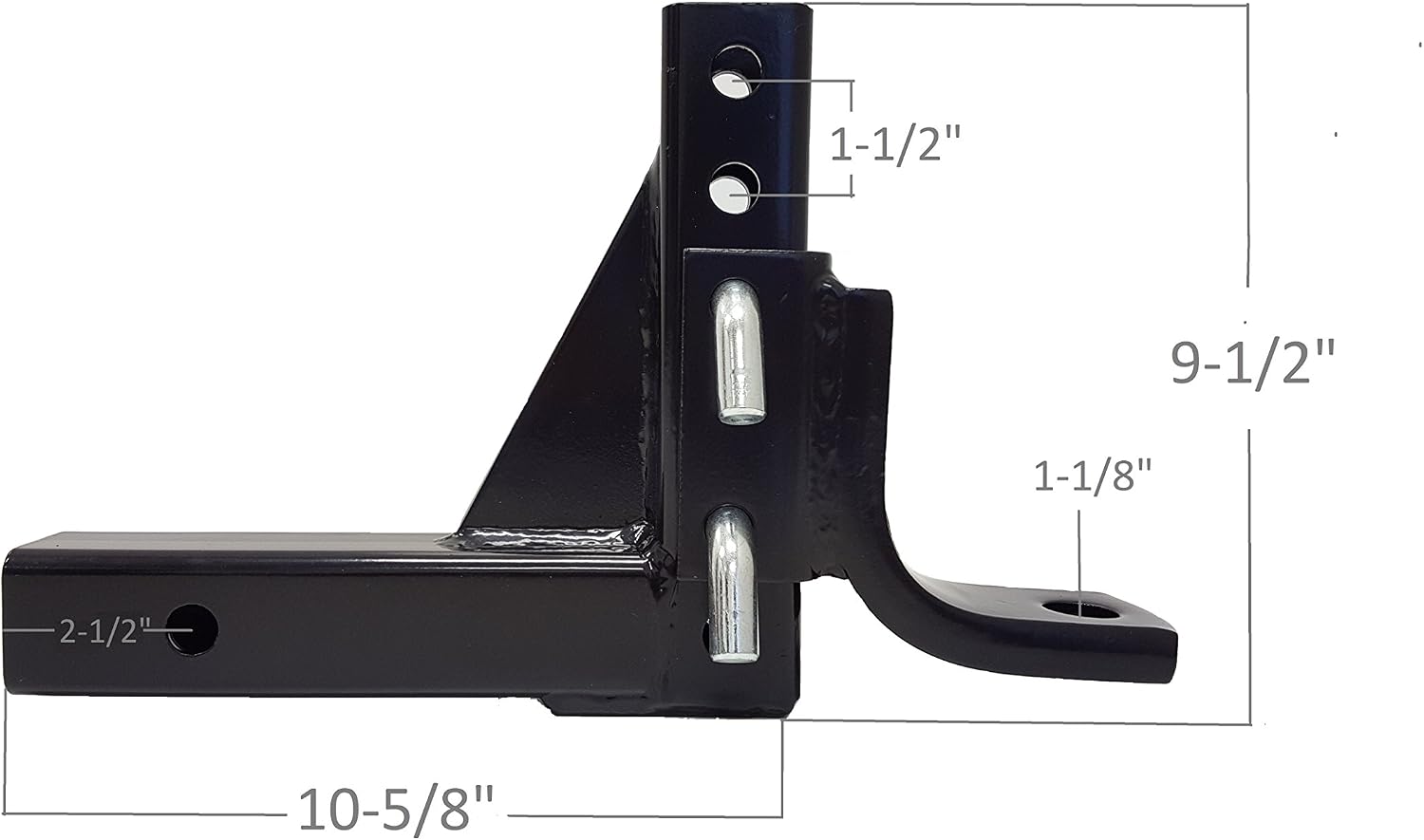 MaxxHaul Adjustable Ball Mount, 5,000 lb Towing Capacity with 8‑Position Height Adjustment, Fits 2" Receivers, Heavy‑Duty Steel Tow Hitch with Dual‑Pin System (70067)