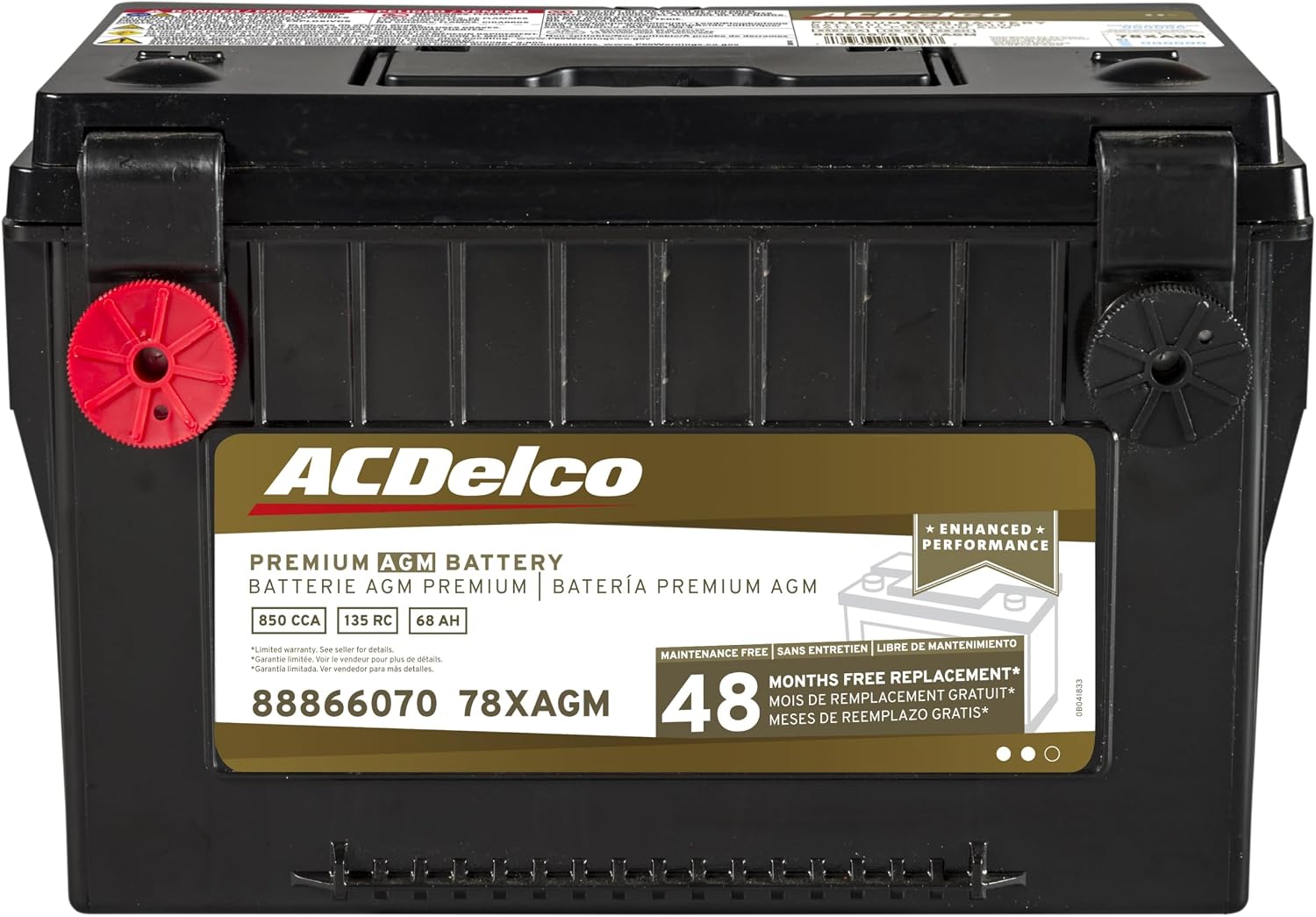 ACDelco Gold 78XAGM (88866070) 48 Month Warranty Premium AGM BCI Group 78 Battery