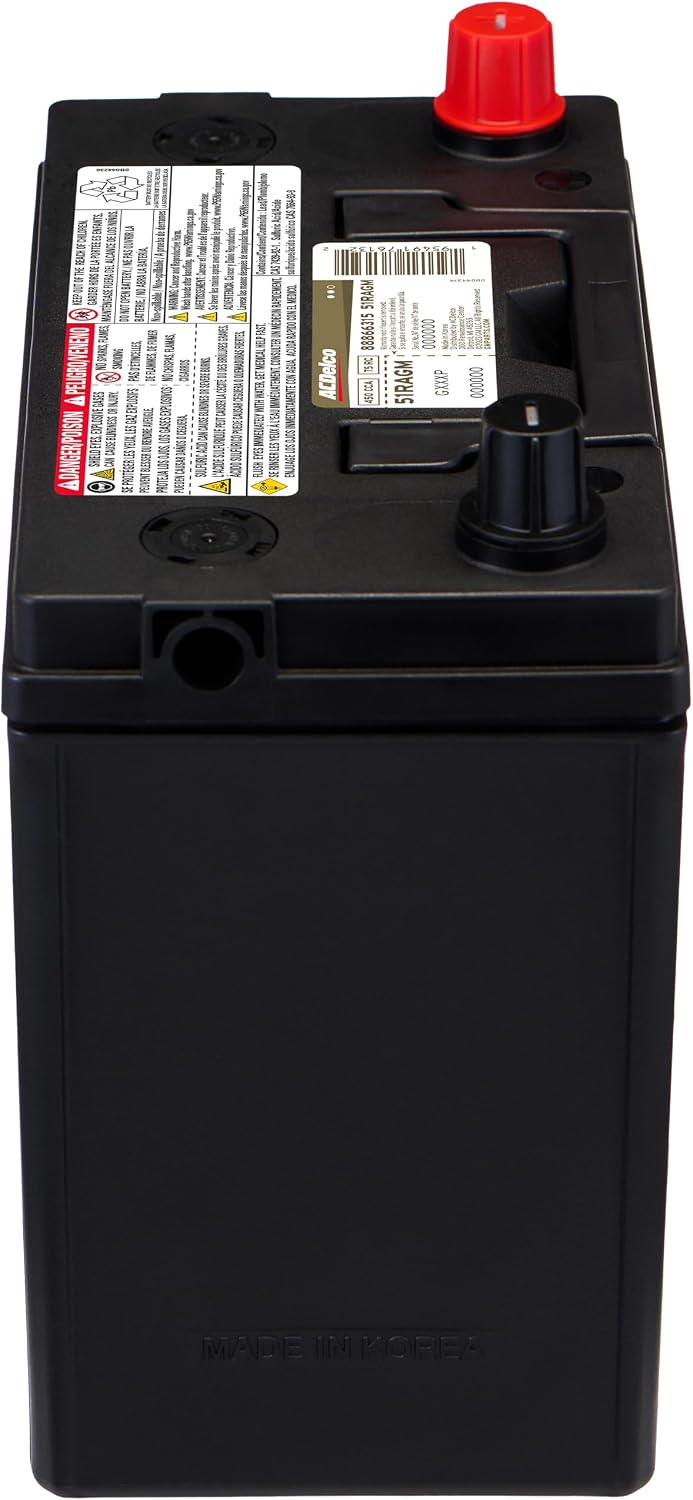 ACDelco Gold 51RAGM (88866315) 36 Month Warranty AGM BCI Group 51R Car Battery