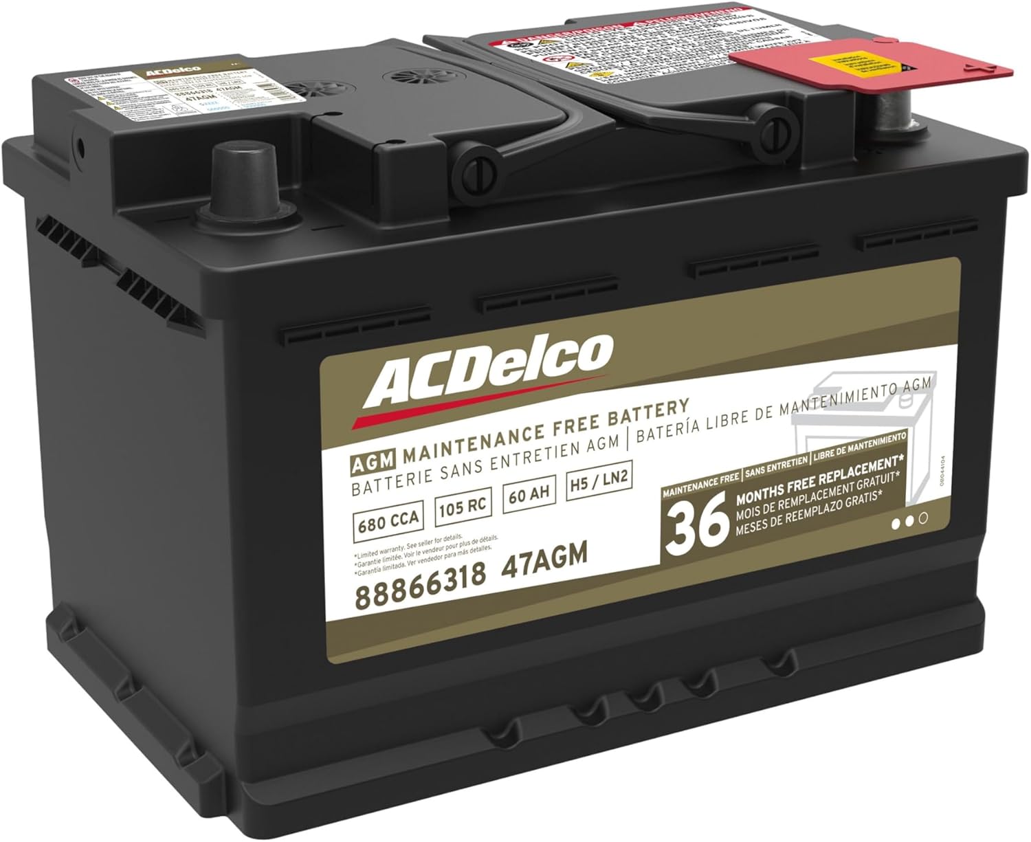 ACDelco Gold 47AGM (88866318) 36 Month Warranty AGM BCI Group 47 Battery