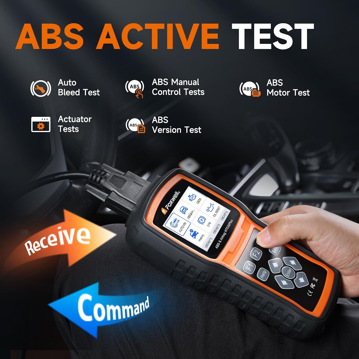 FOXWELL NT630 Plus OBD2 Scanner with ABS and SRS, ABS Auto Bleed, 4 Resets