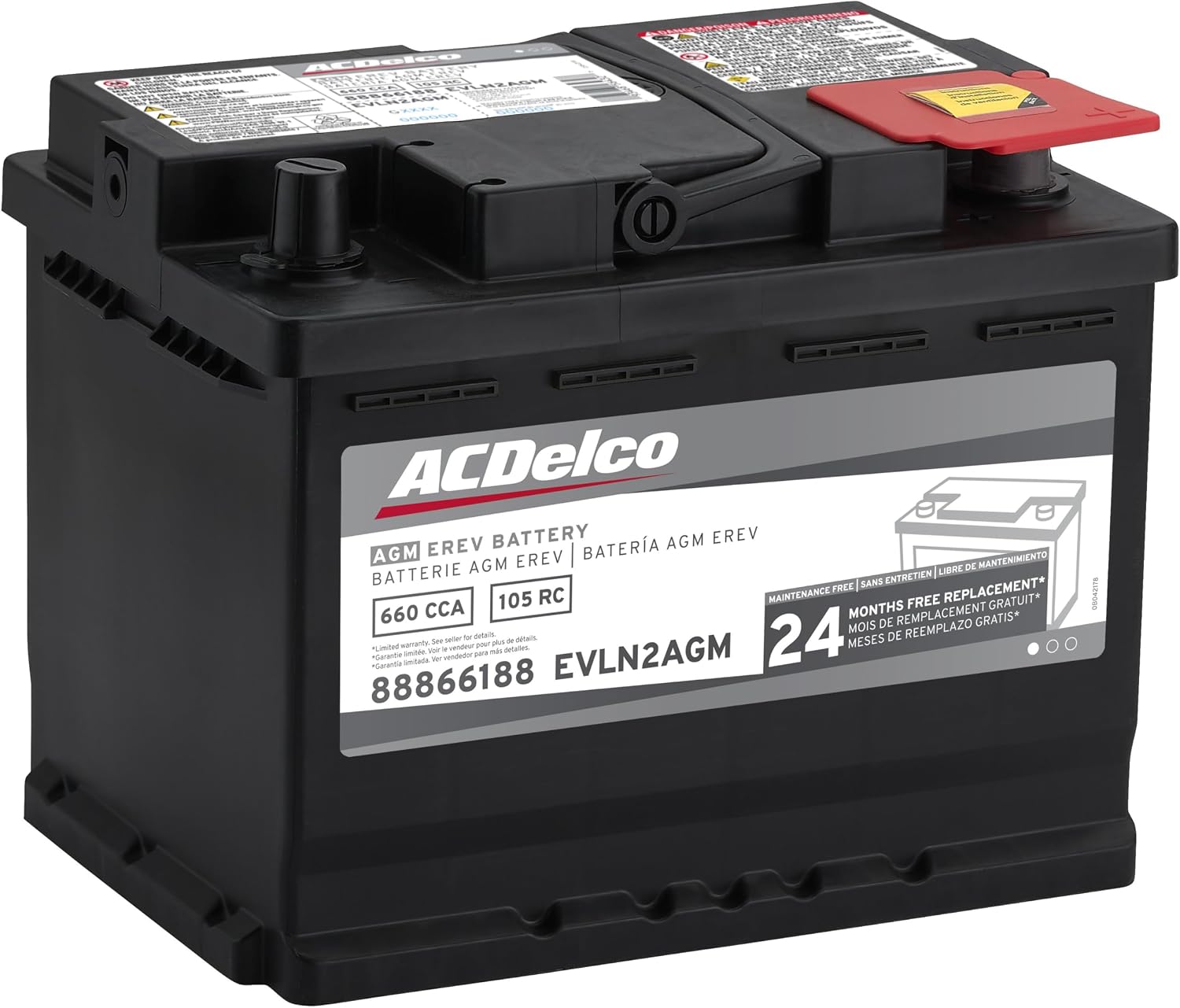 ACDelco Silver EVLN2AGM (88866188) 24 Month Warranty EREV AGM BCI Group LN2 Battery