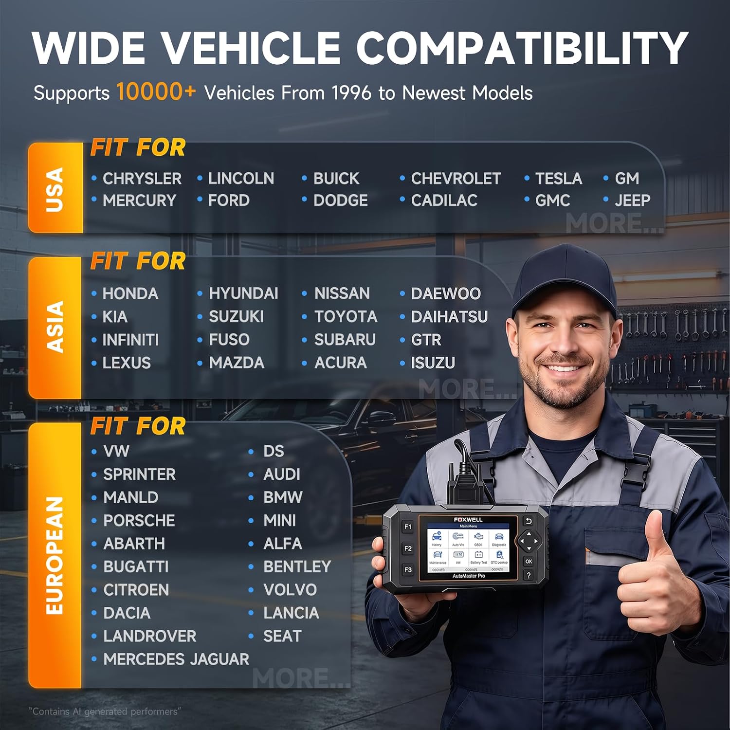 FOXWELL NT624 Elite OBD2 Scanner,All-System Scan Tool,8 Resets Code Reader
