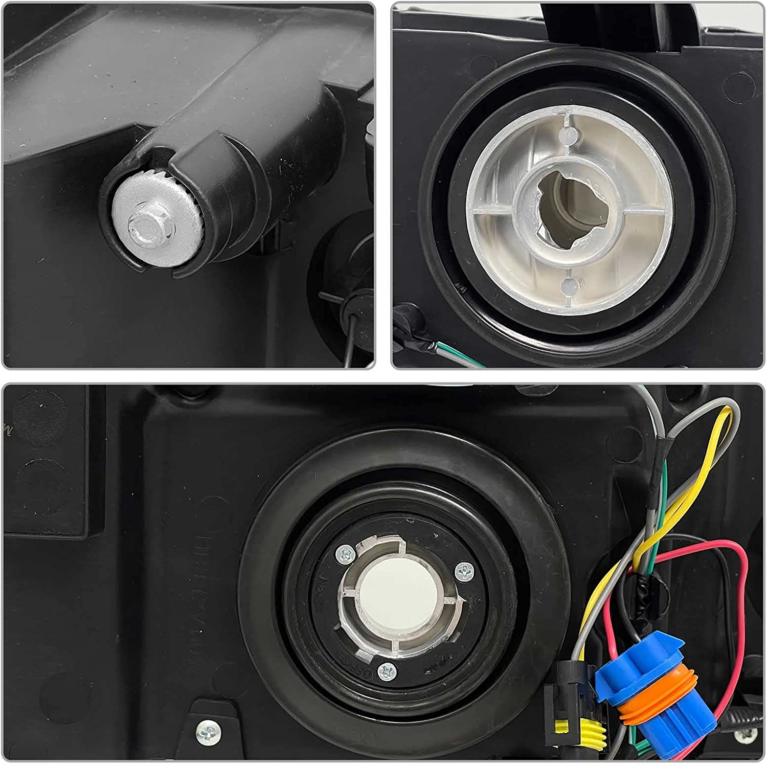 Pair of NTXGlow headlight assemblies for GMC Sierra 2007-2014, chrome housing with amber reflectors, includes left and right units.