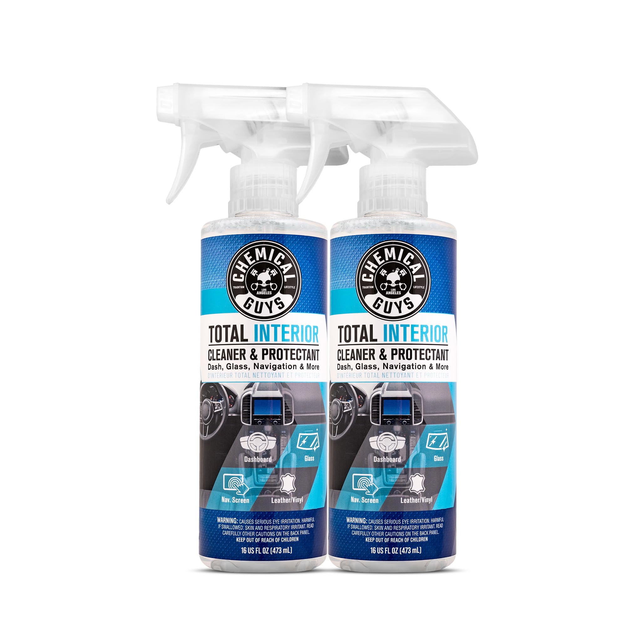 Chemical Guys, Total Interior Cleaner & Protectant, Leather & Vinyl, 16 oz | Cleans dashboards, seats, door panels, trim and glass in one step, leaving a fresh, streak-free, factory-style look