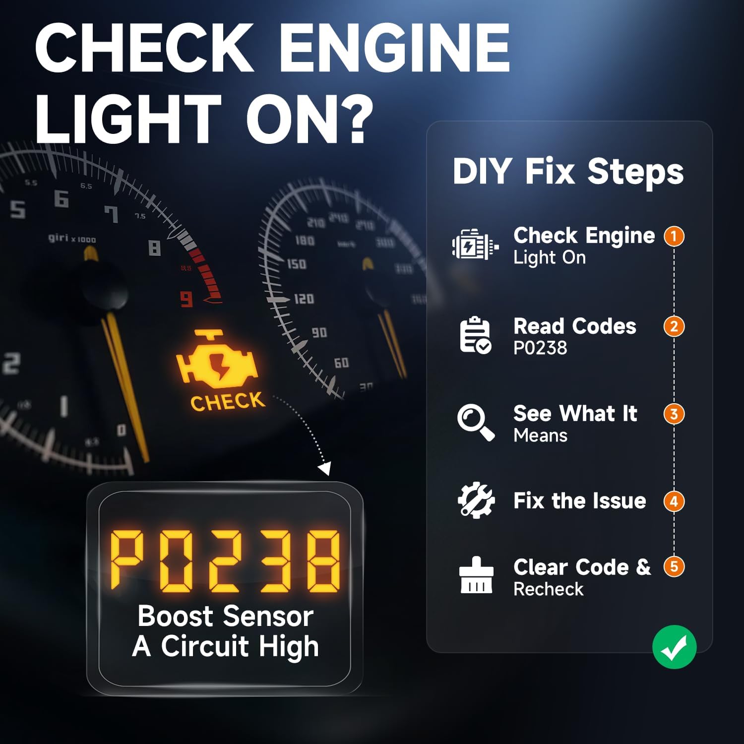 FOXWELL NT301 Plus 2-in-1 OBD2 Scanner & 12V Car Battery Tester