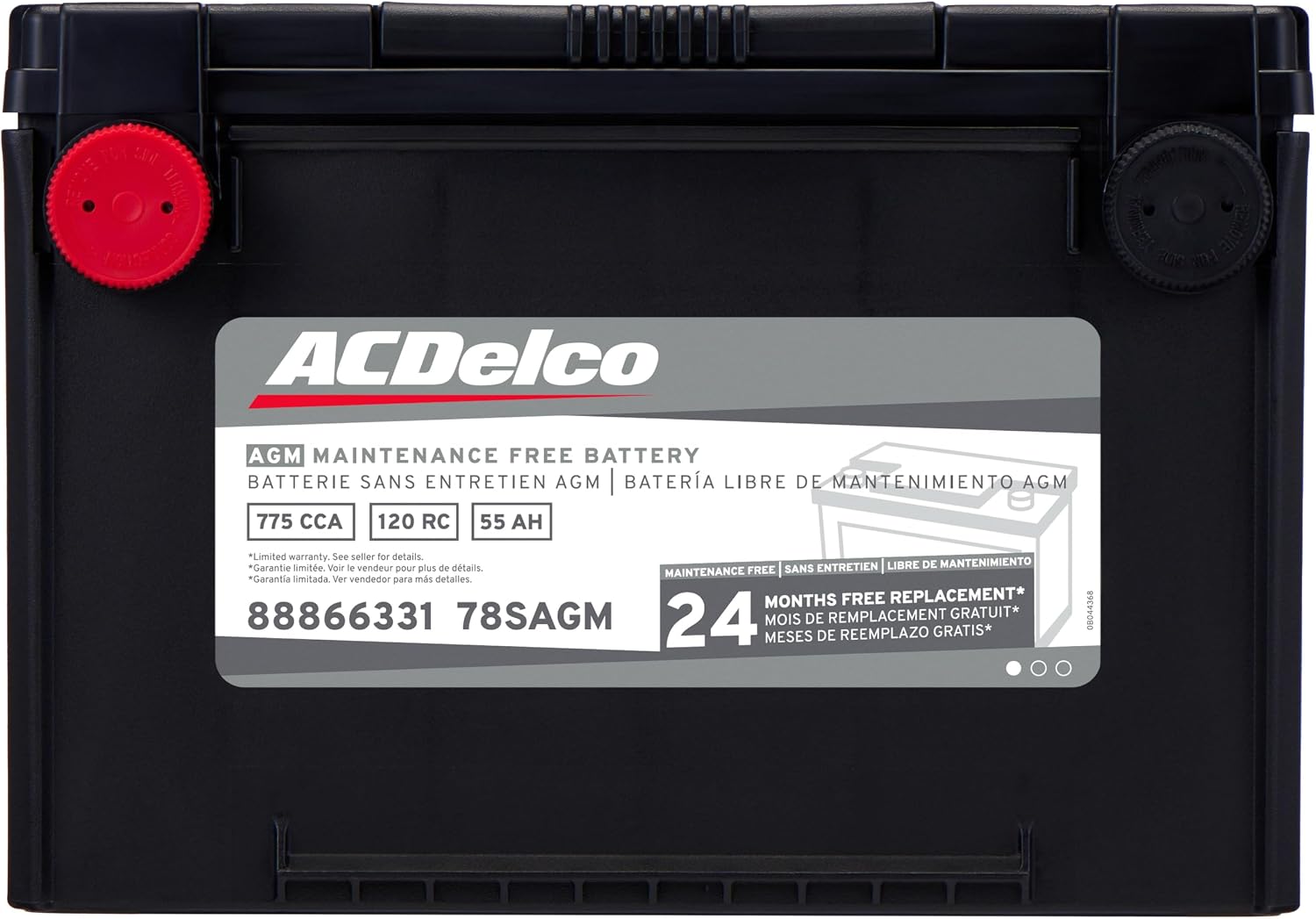 ACDelco Silver 78SAGM (88866331) 24 Month Warranty AGM BCI Group 78 Battery