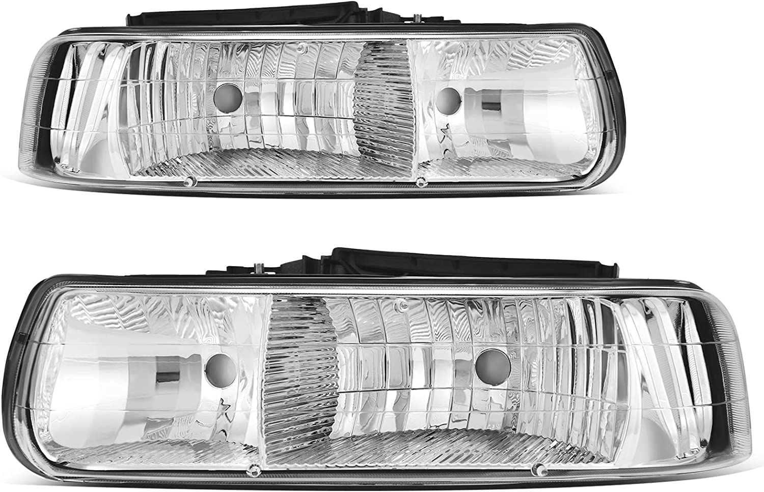 NTXGlow Autosaver88 headlights assembly for 1999-2006 Chevrolet Silverado, Tahoe, Suburban, with clear lens and modern design