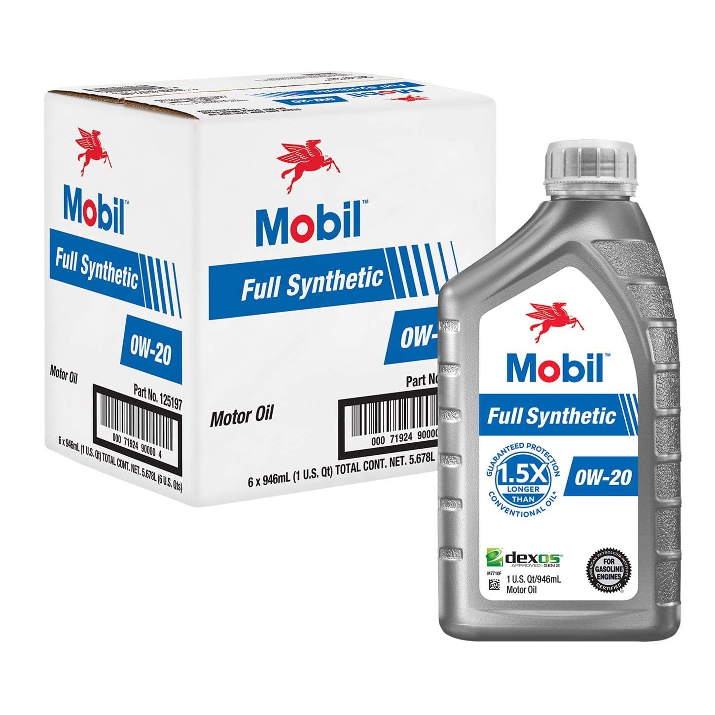 Mobil Full Synthetic Motor Oil 5W-30, 1 Quart (Pack of 6)