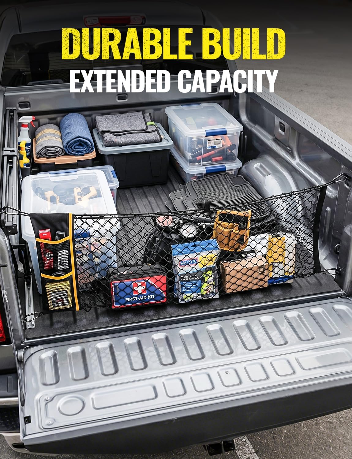 AUTOWN Truck Bed Cargo Net for GMC Sierra & Chevy Silverado 2013-2025