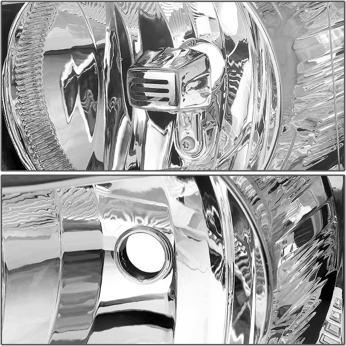Chrome housing headlights for 2013 Silverado 1500/2500 HD and 3500, compatible with Dna Motoring Hlohcsil07chcl1 by NTXGlow
