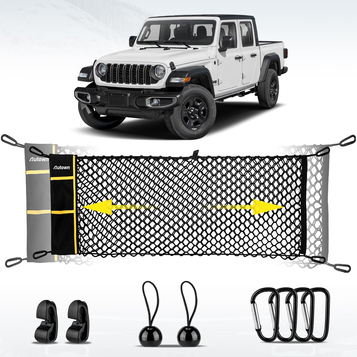 AUTOWN Truck Bed Cargo Net for GMC Sierra & Chevy Silverado 2013-2025
