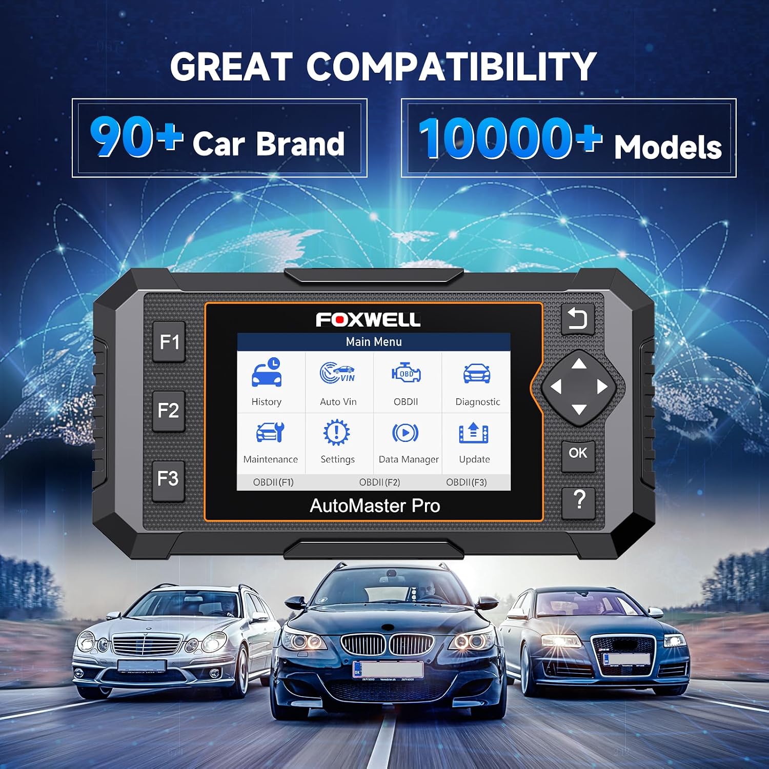 Upgrade of NT604, 2026 FOXWELL NT614 Elite OBD2 Scanner with 5 Resets (ABS Bleeding, EPB, Oil, SAS, Throttle), 4 Systems Code Reader, WiFi Update, AutoVIN, Live Data Car Scanner for DIY Mechanics