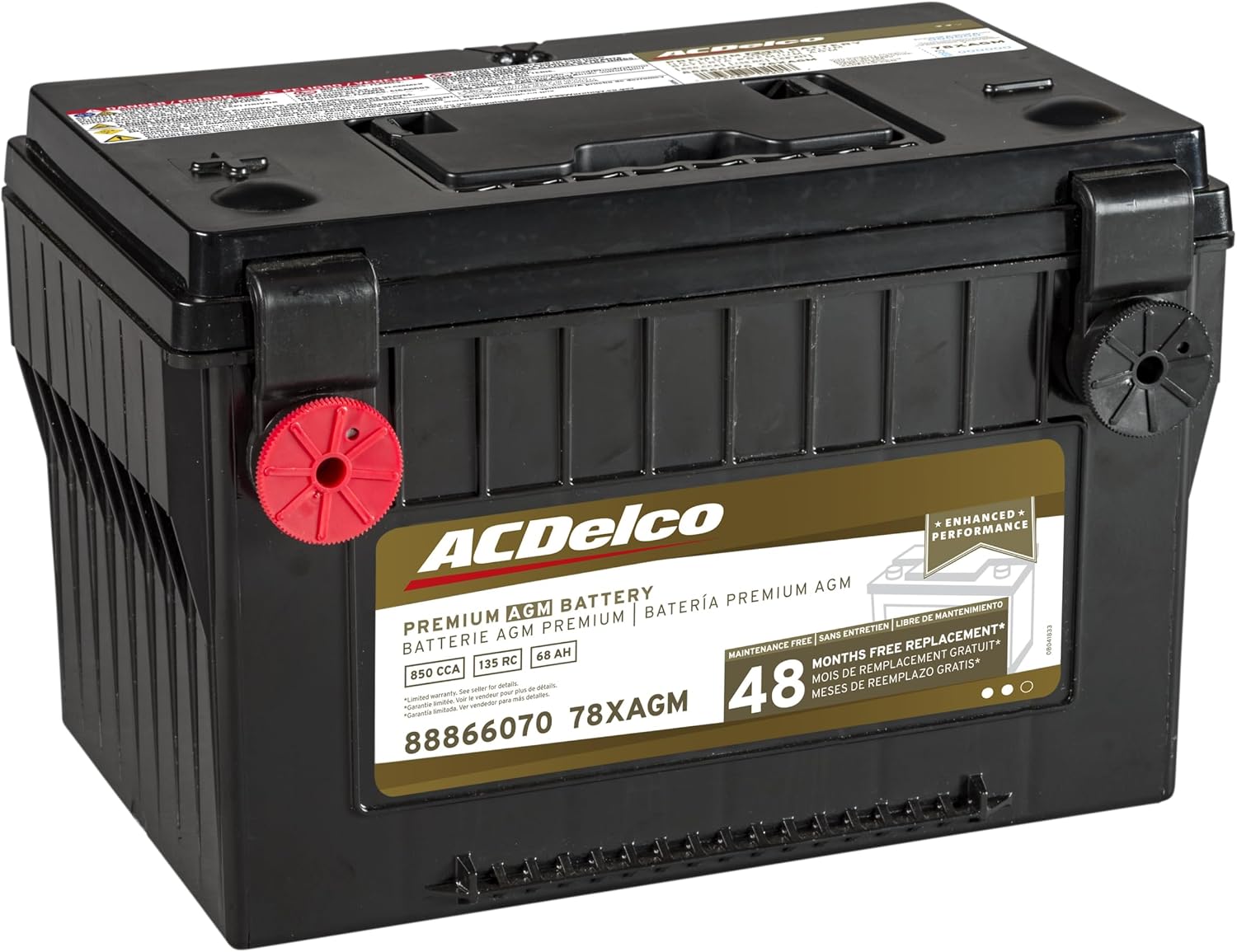 ACDelco Gold 78XAGM (88866070) 48 Month Warranty Premium AGM BCI Group 78 Battery