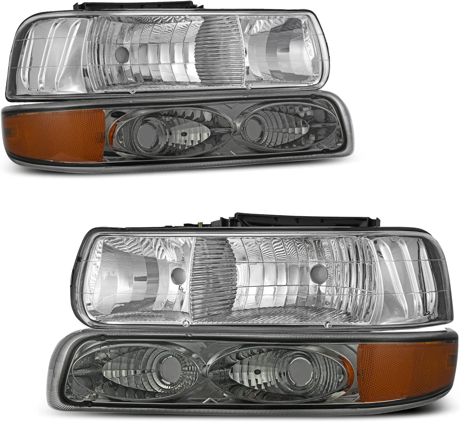 NTXGlow Autosaver88 headlight assembly for Chevrolet Silverado and Tahoe, featuring durable lighting in bumpers for 1999-2006 models.
