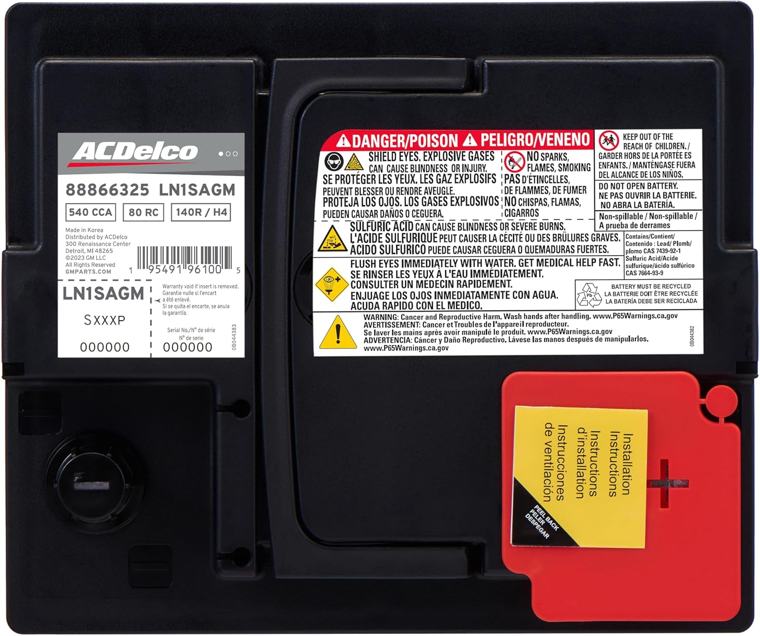 ACDelco Silver LN1SAGM (88866325) 24 Month Warranty AGM BCI Group 140R Battery
